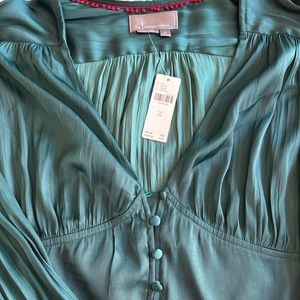 Anthropologie green long sleeve blouse